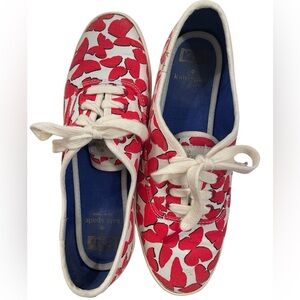 KATE SPADE X KEDS KICK White High Risk Red Butterfly Print Sneakers Size 6